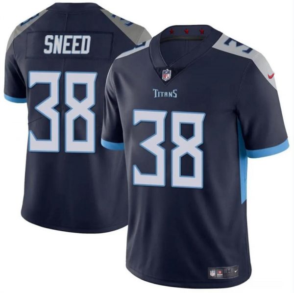 Men Tennessee Titans #38 L'Jarius Sneed Navy Vapor Limited Stitched Football Jersey