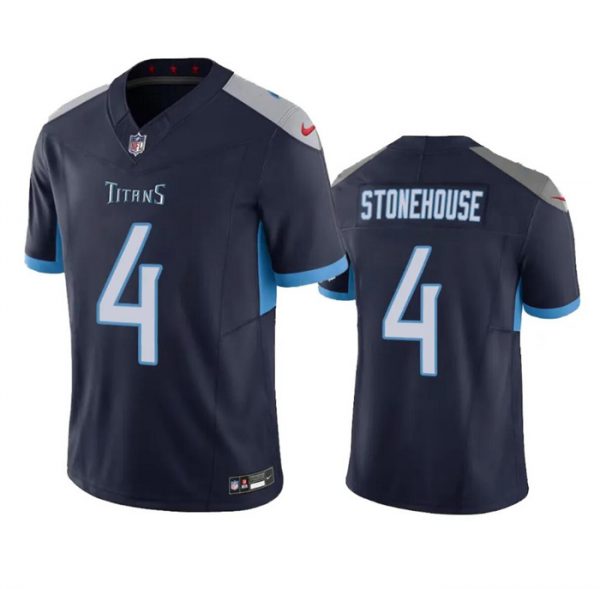 Men Tennessee Titans #4 Ryan Stonehouse Navy 2023 F.U.S.E. Vapor Limited Stitched Football Jersey