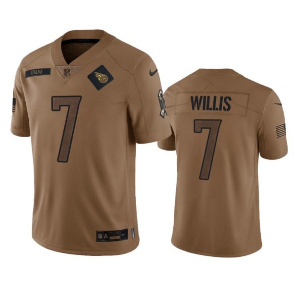 Men Tennessee Titans #7 Malik Willis 2023 Brown Salute To Service Stitched Football Jersey