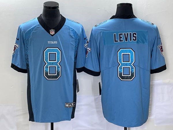 Men Tennessee Titans #8 Will Levis Blue Drift Fashion Color Rush Limited Stitched Jersey