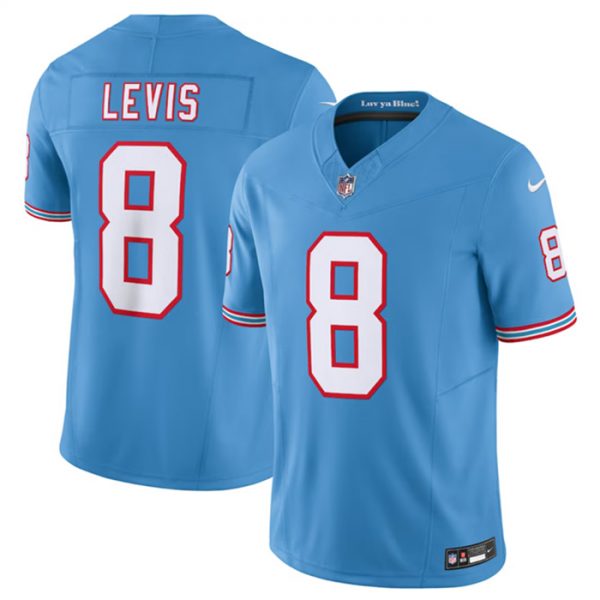 Men Tennessee Titans #8 Will Levis Light Blue 2023 F.U.S.E. Vapor Limited Throwback Stitched Football Jersey