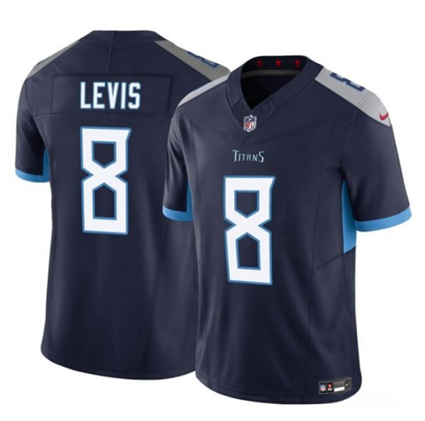 Men Tennessee Titans #8 Will Levis Navy 2023 F.U.S.E. Vapor Limited Throwback Stitched Football Jersey