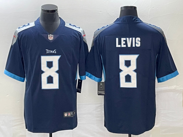 Men Tennessee Titans #8 Will Levis Navy Vapor Untouchable Stitched Jersey