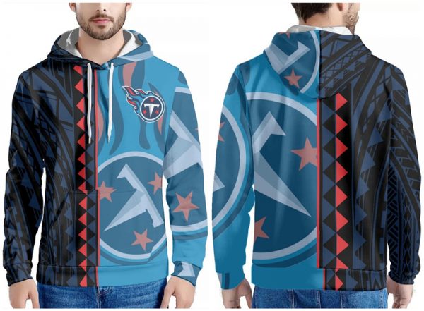 Men Tennessee Titans Blue/Black/Red Pullover Hoodie