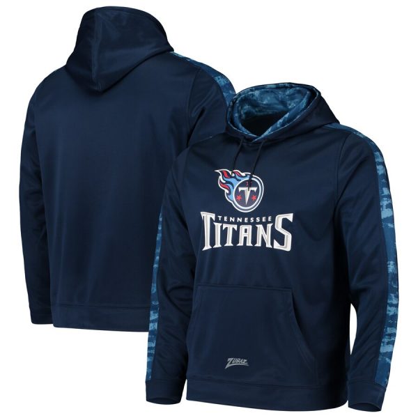 Men Tennessee Titans Zubaz Navy Tonal Oxide Pullover Hoodie