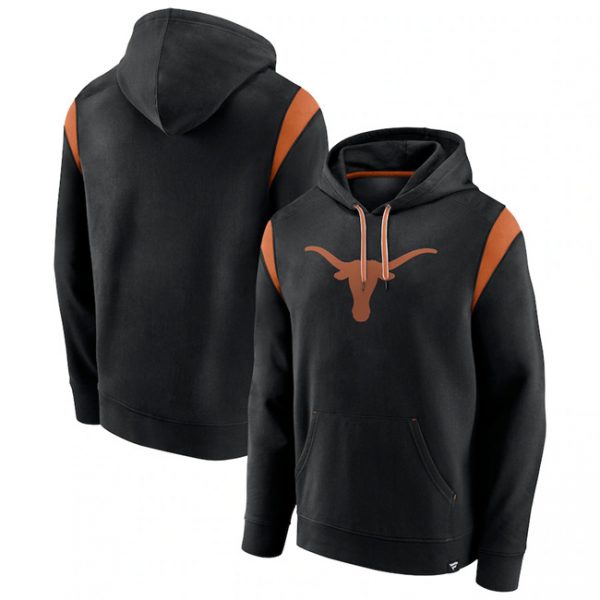 Men Texas Longhorns Black Gym Rat Pullover Hoodie