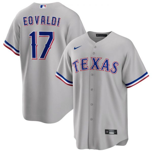 Men Texas Rangers #17 Nathan Eovaldi Grey Cool Base Stitched Baseball Jersey
