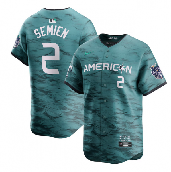 Men Texas Rangers #2 Marcus Semien Teal 2023 All-star Stitched Baseball Jersey
