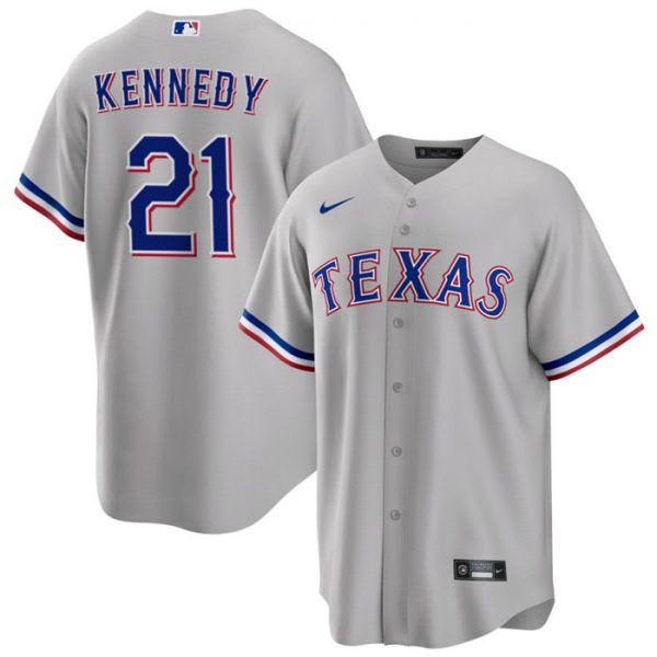 Men Texas Rangers #21 Ian Kennedy Grey Cool Base Stitched Baseball Jersey