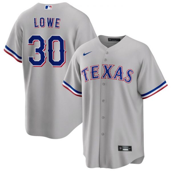 Men Texas Rangers #30 Nathaniel Lowe Grey Cool Base Stitched Baseball Jersey