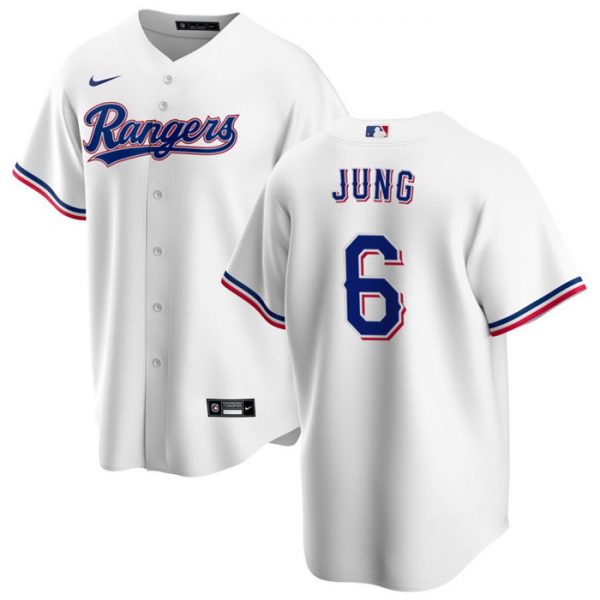 Men Texas Rangers #6 Josh Jung White Cool Base Stitched Baseball Jersey