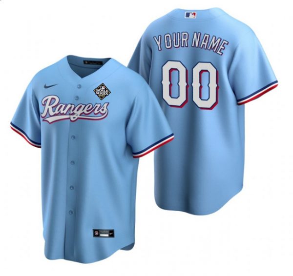 Texas Rangers Active Player Custom Blue 2023 World Series Stitched Baseball Jersey
