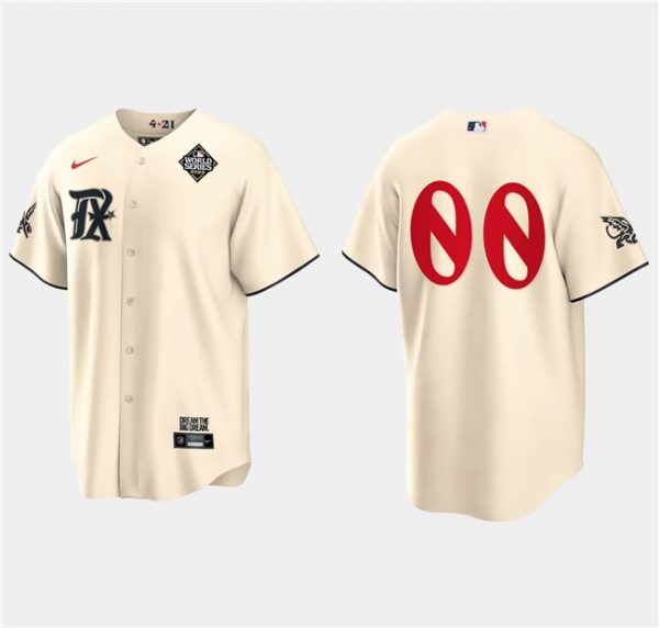 Texas Rangers Active Player Custom Cream 2023 World Series City Connect Stitched Baseball Jersey