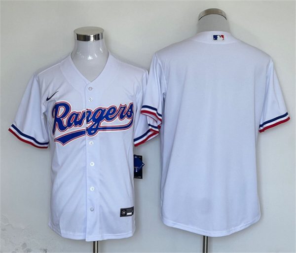Men Texas Rangers Blank White Cool Base Stitched Baseball Jersey