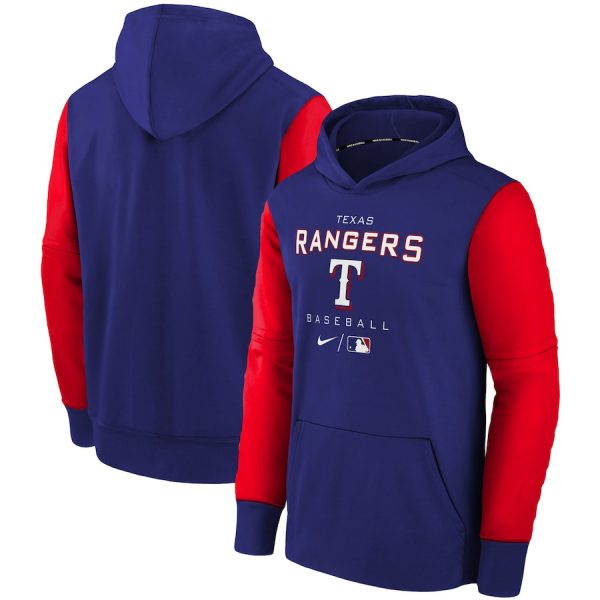 Men Texas Rangers Blue 2022 Therma Performance Pullover Hoodie