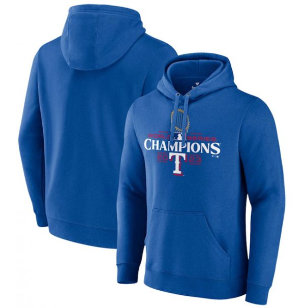 Men Texas Rangers Royal 2023 World Series Champions Pullover Hoodie