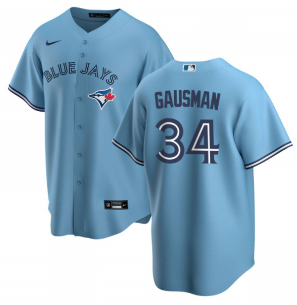 Men Toronto Blue Jays #34 Kevin Gausman Light Blue Cool Base Stitched Jersey