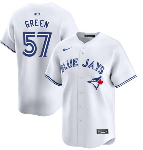 Men Toronto Blue Jays #57 Chad Green White Cool Base Stitched Jersey