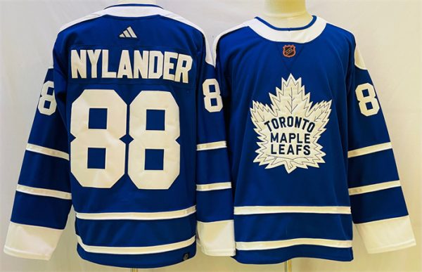 Men Toronto Maple Leafs #88 William Nylander Blue 2022-23 Reverse Retro Stitched Jersey