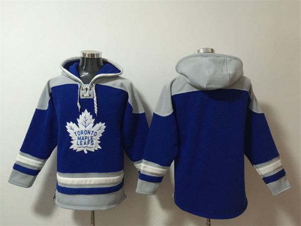 Men Toronto Maple Leafs Blank Blue Ageless Must-Have Lace-Up Pullover Hoodie