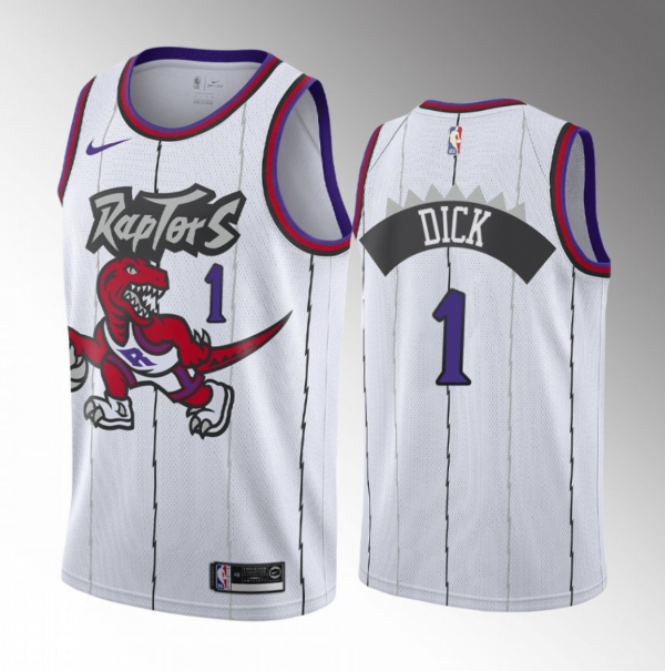 Men Toronto Raptors #1 Gradey Dick White 2023 Draft Classic Edition Stitched Basketball Jersey