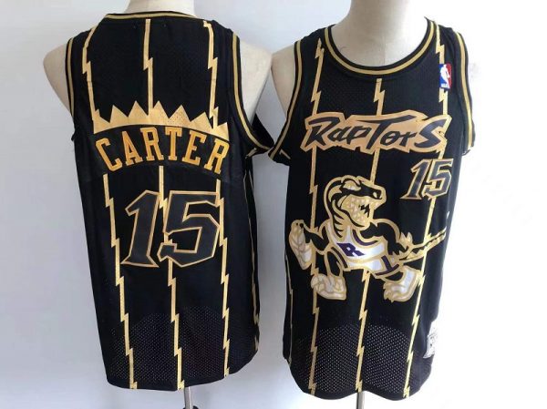 Men Toronto Raptors #15 Vince Carter Black Throwback Stitched Jersey