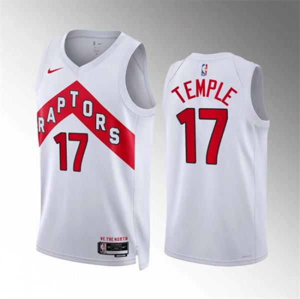 Men Toronto Raptors #17 Garrett Temple White Association Edition Stitched Basketball Jersey