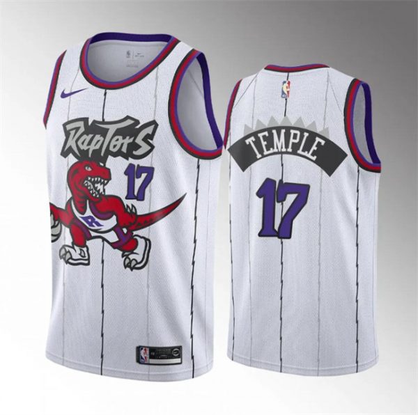 Men Toronto Raptors #17 Garrett Temple White Classic Edition Stitched Basketball Jersey