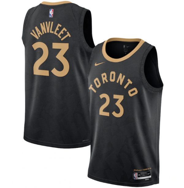 Men Toronto Raptors #23 Fred VanVleet 2022/23 City Edition Black Stitched Basketball Jersey