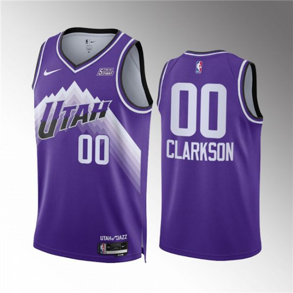 Men Utah Jazz #00 Jordan Clarkson Purple 2023/24 City Edition Stitched Basketball Jersey