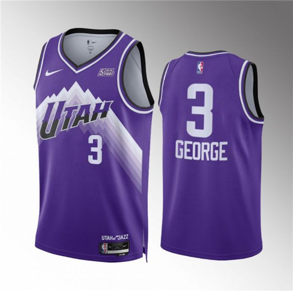Men Utah Jazz #3 Keyonte George Purple 2023/24 City Edition Stitched Basketball Jersey