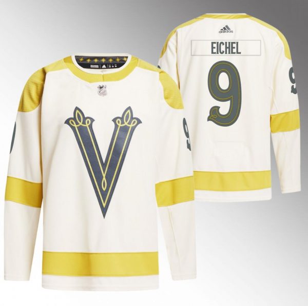 Men Vegas Golden Knights #9 Jack Eichel Cream 2024 Winter Classic Breakaway Stitched Jersey