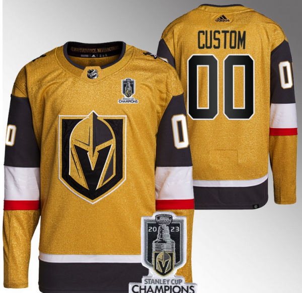 Vegas Golden Knights Active Player Custom Gold 2023 Stanley Cup Champions Stitched Jersey