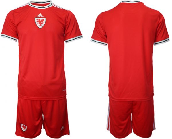 Men Wales Blank Red Home Soccer Jersey Suit