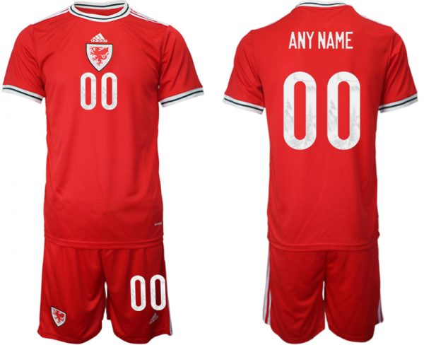 Wales Custom Red Home Soccer Jersey Suit