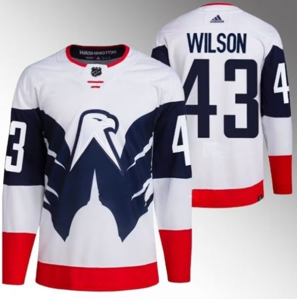 Men Washington Capitals #43 Tom Wilson White/Navy Stadium Series Stitched Jersey