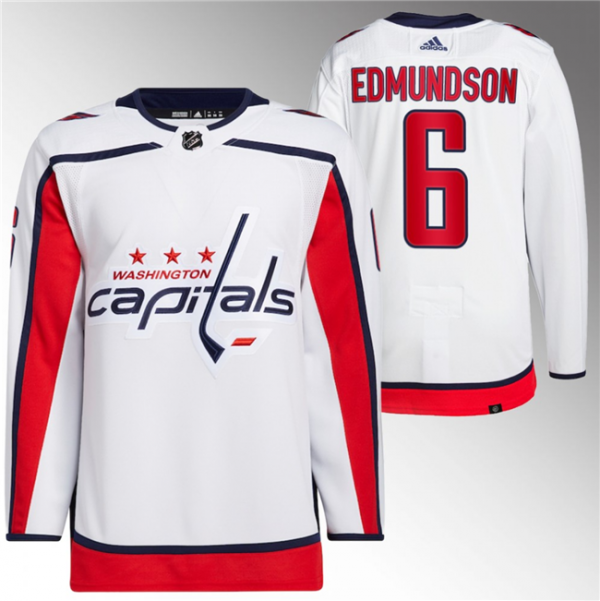 Men Washington Capitals #6 Joel Edmundson White Stitched Jersey