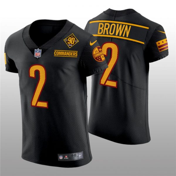 Men Washington Commanders #2 Dyami Brown 90th Anniversary Black Elite Stitched Jersey