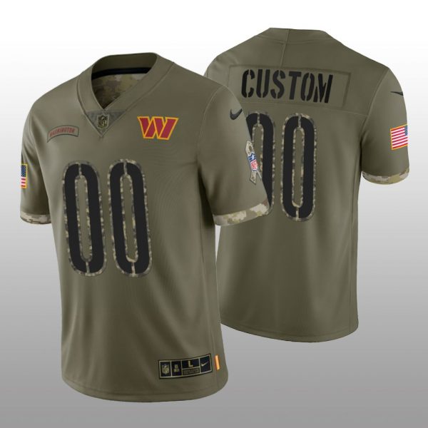 Washington Commanders ACTIVE PLAYER Custom Olive 2022 Salute To Service Limited Stitched Jersey