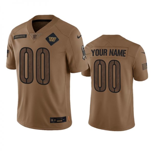 Washington Commanders Active Player Custom 2023 Brown Salute To Setvice Limited Stitched Football Jersey