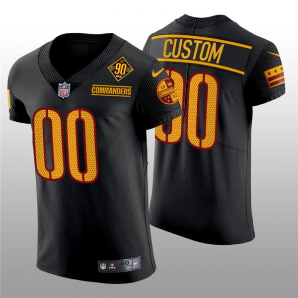 Washington Commanders Active Player Custom 90th Anniversary Black Elite Stitched Jersey