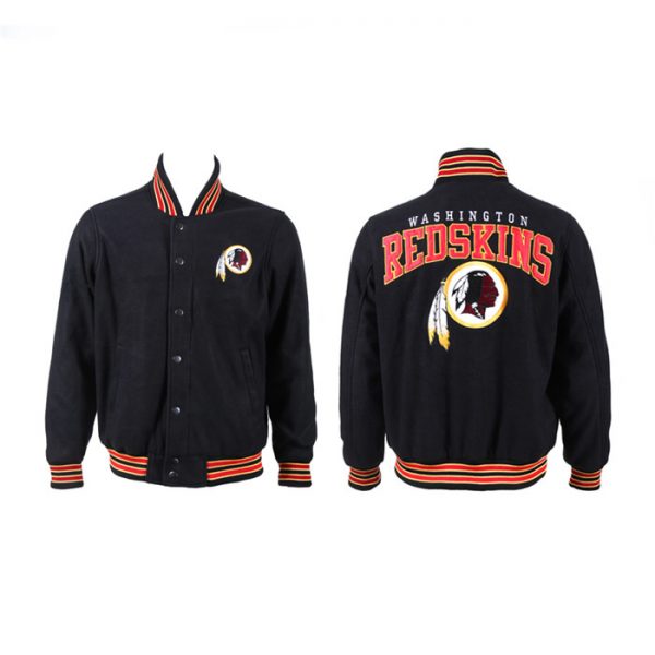 Men Washington Commanders Black Stitched Jacket