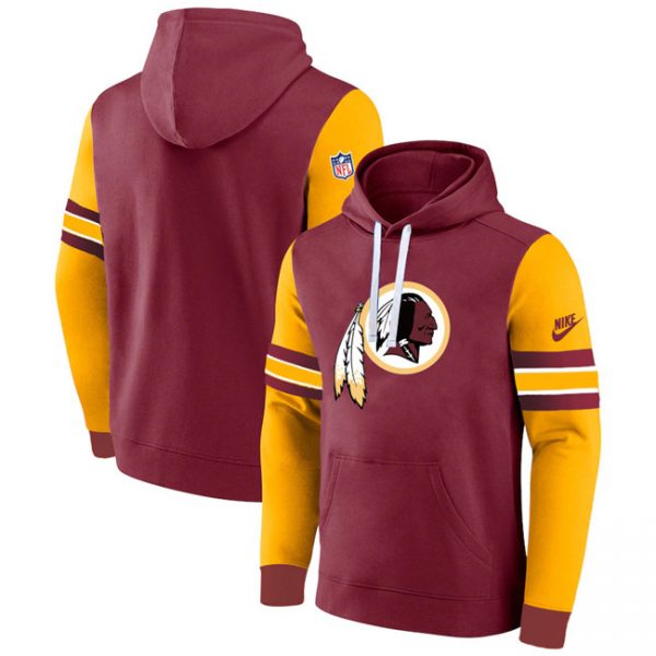Men Washington Commanders Burgundy/Yellow Pullover Hoodie
