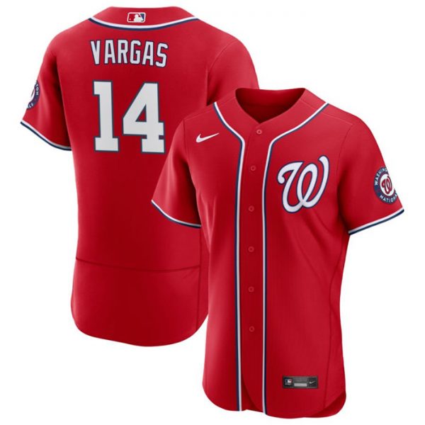 Men Washington Nationals #14 Ildemaro Vargas Red Flex Base Stitched MLB Jersey