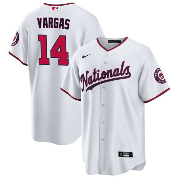 Men Washington Nationals #14 Ildemaro Vargas White Cool Base Stitched Baseball Jersey