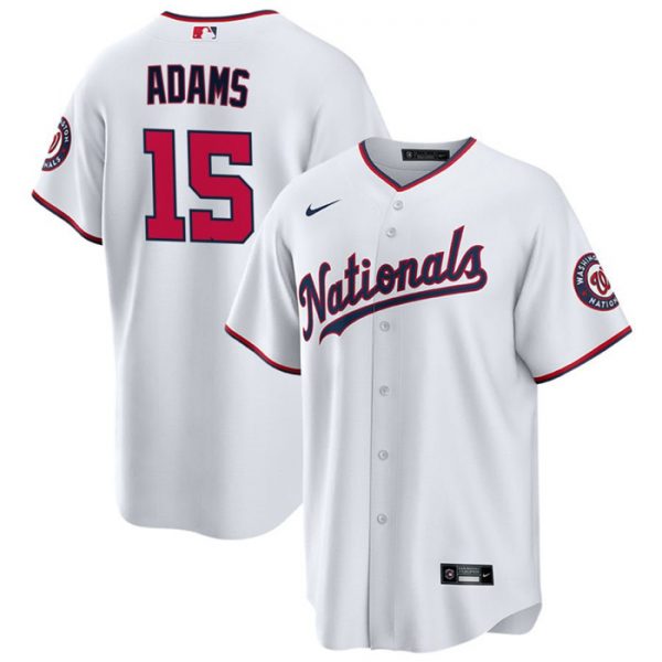 Men Washington Nationals #15 Riley Adams White Cool Base Stitched Baseball Jersey