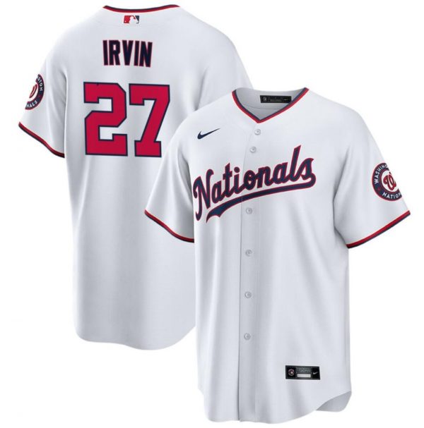 Men Washington Nationals #27 Jake Irvin White Cool Base Stitched Baseball Jersey