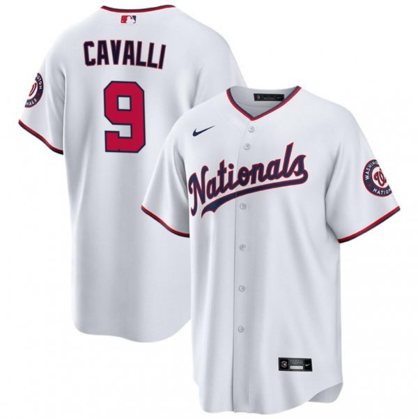 Men Washington Nationals #9 Cade Cavalli White Cool Base Stitched Baseball Jersey