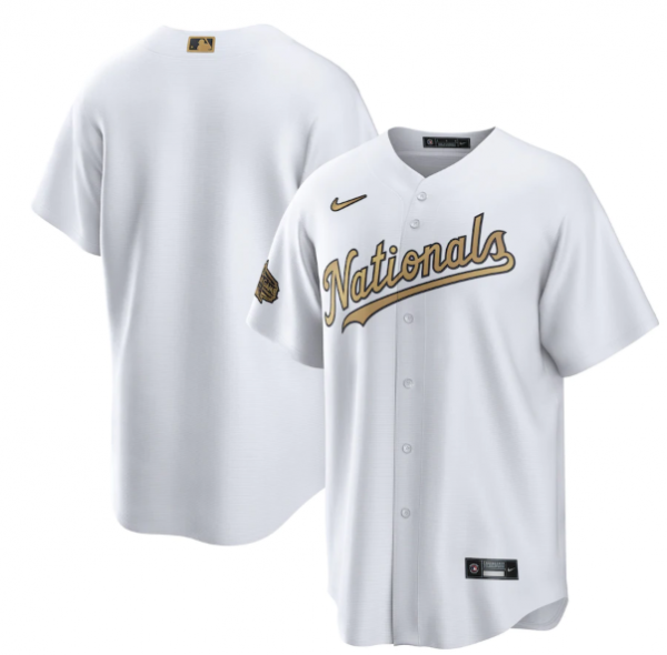 Men Washington Nationals Blank 2022 All-Star White Cool Base Stitched Baseball Jersey