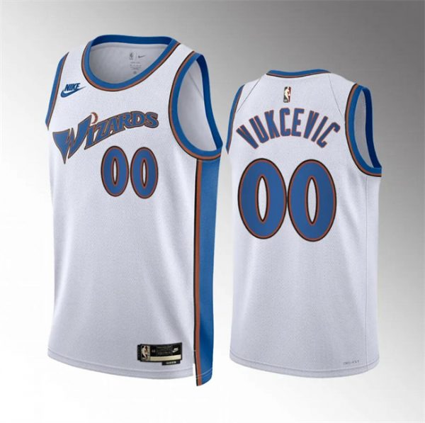 Men Washington Wizards #00 Tristan Vukcevic White Classic Edition Stitched Basketball Jersey